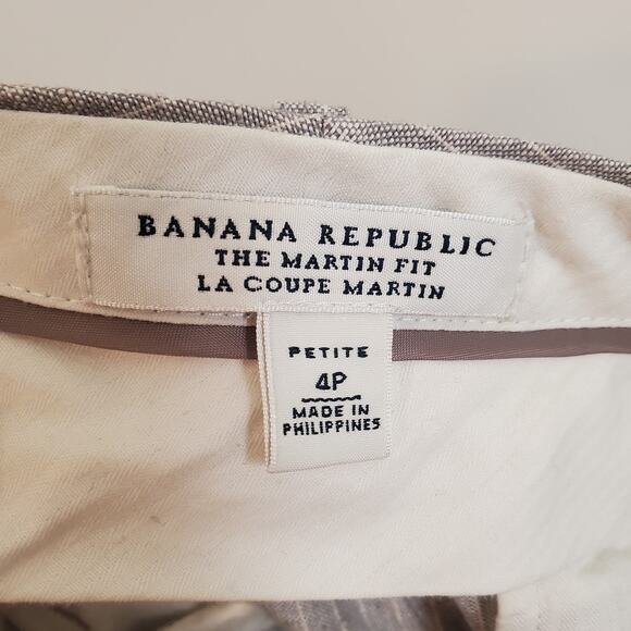 Banana Republic The Martin Fit Pinstriped Linen Trouser Gray 4P - Picture 11 of 13